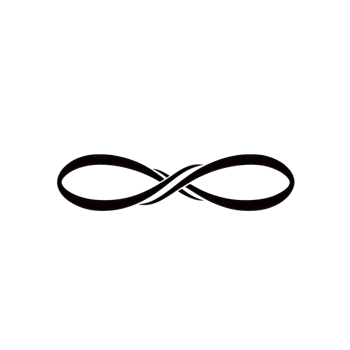 elegant black infinity symbol on transparent background, representing endless possibilities and continuity. smooth curves create sense of balance and harmony png