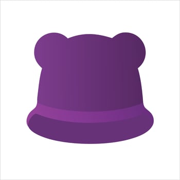 Purple cap icon vector