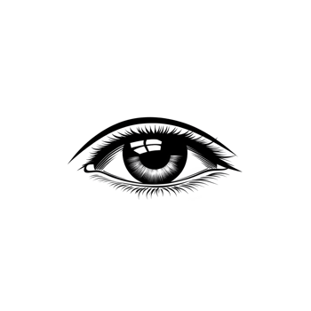 detailed black and white illustration of human eye, showcasing intricate lines and shading, conveys sense of mystery and focus. artwork highlights eye natural beauty and complexity png