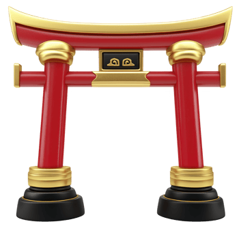 vibrant red and gold torii gate stands majestically, symbolizing entrance to sacred space in Japanese culture. gate elegant design and rich colors evoke sense of tradition and spirituality png