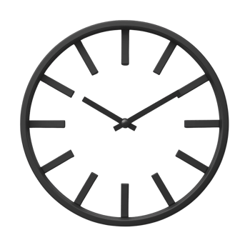 minimalist black wall clock with simple design and no numbers, featuring sleek hour and minute hands. clock modern aesthetic adds touch of elegance to any room png