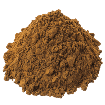mound of fine brown powder is displayed against transparency background, showcasing its texture and earthy color. powder appears rich and finely ground, suggesting it could be used for culinary png