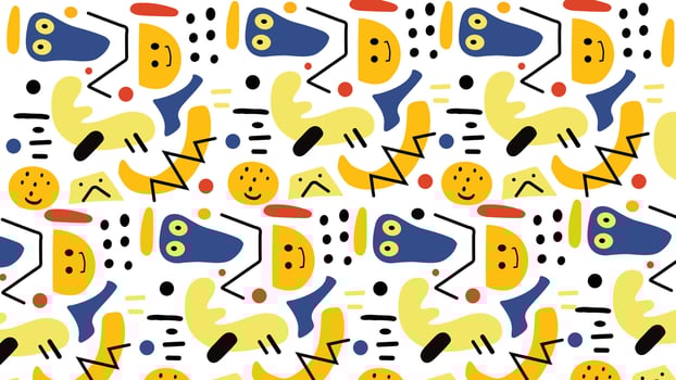Playful Abstract Hand Shapes Doodles Background vector