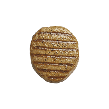 Grilled chicken patty with visible grill marks, seasoned with herbs and spices, isolated on transparency background. patty appears juicy and well cooked, ideal for sandwiches or salads png