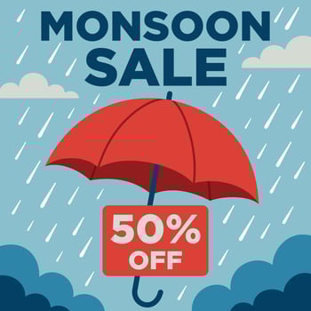 Monsoon Sale Illustration Template vector