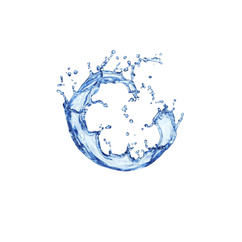Splash of water forms circular shape against transparency background, creating dynamic and refreshing visual. water appears vibrant and energetic, with droplets extending outward png