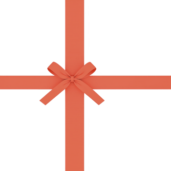Vibrant orange ribbon tied in neat bow is arranged in cross pattern on plain background, creating festive and elegant appearance png