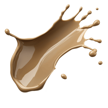splash of creamy brown liquid captured mid air, showcasing its smooth texture and dynamic motion. fluid appears glossy and rich, evoking sense of indulgence and luxury png