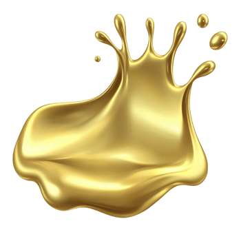 splash of shiny golden liquid forms abstract shape, creating dynamic and luxurious visual. smooth texture and metallic sheen evoke sense of elegance and opulence png