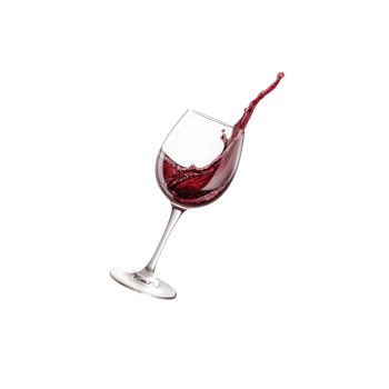 Glass of red wine is captured mid splash, showcasing dynamic movement of liquid against clear glass. image highlights elegance and vibrancy of wine png