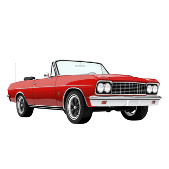 Classic red convertible car with sleek design and vintage appeal, featuring chrome accents and soft top, evokes sense of nostalgia and freedom png