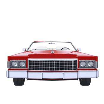 Classic red convertible car with vintage design, featuring prominent front grille and sleek headlights, evokes sense of nostalgia and freedom png