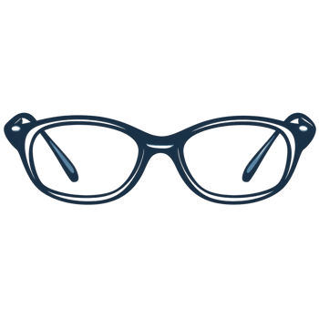 Pair of stylish blue eyeglasses with classic frame design, perfect for modern and sophisticated look. glasses feature sleek and simple aesthetic, suitable for everyday wear png