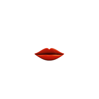 Pair of glossy red lips is centered on plain background, showcasing bold and striking appearance. lips are slightly parted, adding touch of allure and sophistication png
