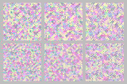Seamless abstract random curved shape pattern background set vector