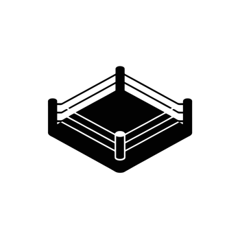 A black features a simplified boxing ring with three ropes on each side cutouts png