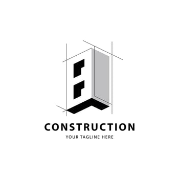 Letter B logo for construction and architecture. Property logo template for your brand. vector