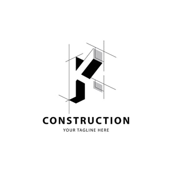 Letter K logo for construction and architecture. Property logo template illustration for your brand. vector