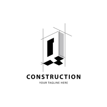 Letter Q logo for construction and architecture. Property logo template illustration for your brand. vector