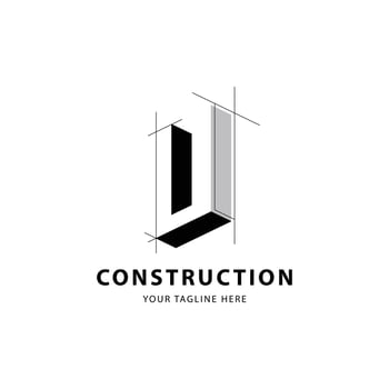 Letter U logo for construction and architecture. Property logo template illustration for your brand. vector