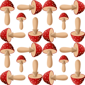 Mushroom pattern with white dots png