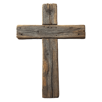 Old Wooden Cross with Details Isolated at the Transparent Background png