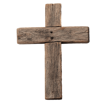 Old Wooden Cross with Details Isolated on the Transparent Background png
