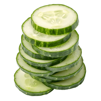 Fresh Stack of Cucumber Slices on Transparent Background png