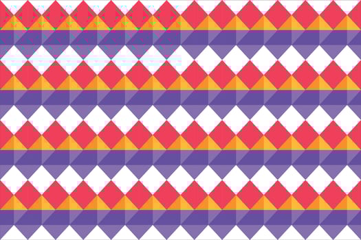 Colorful Red, Yellow, and Purple Horizontal Diamond Stripes Pattern Seamless Abstract Geometric vector