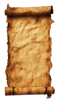 Blank Ancient Parchment Paper Sheet Isolated on the Transparent Background png