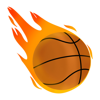 Basketball surrounded by fire png