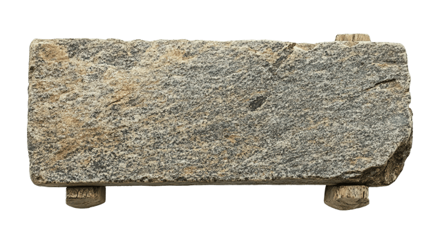 Old Granite Rock Sign Plate Isolated on the Transparent Background png
