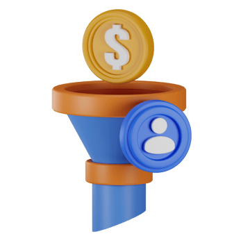 Sales Funnel marketing 3D Illustration png