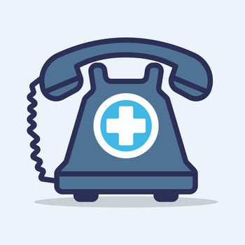 Vintage medical emergency phone ready for urgent calls cartoon flat design illustration vector