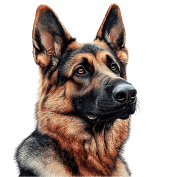Profile of a German Shepherd Dog png