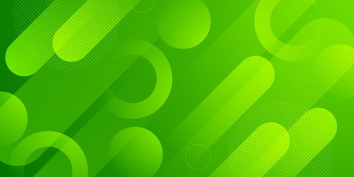 Abstract colorful green dynamic background. Simple overlap circle shapes pattern design. vector