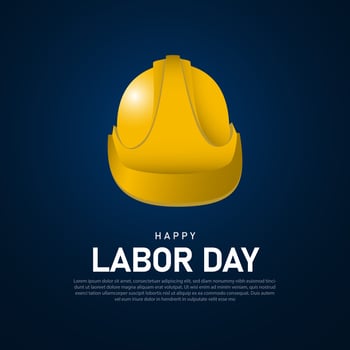 Happy labor day in United States of America with yellow helmet background illustration vector
