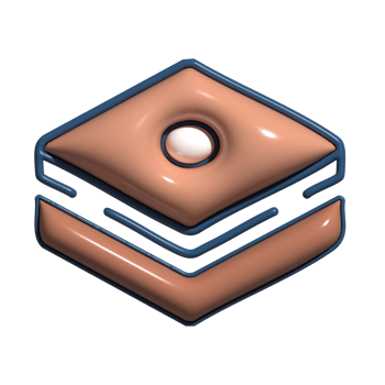 Cute 3D Brownies Sweet Baked Dessert in Fun Cartoon Design png