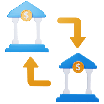 3D Icon Bank To Bank Transfer png