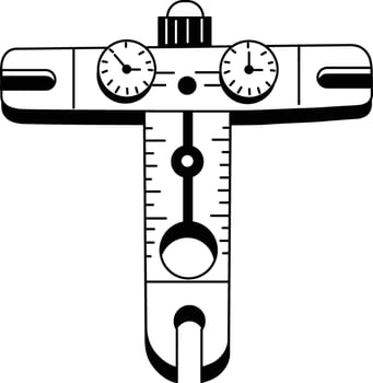 Doodle style illustration of dental caliper vector