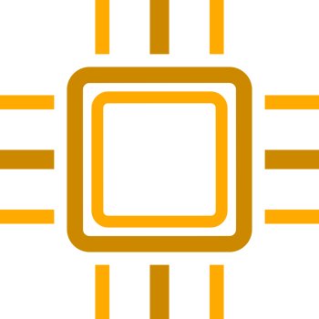 Yellow chip intelligence CPU icon png