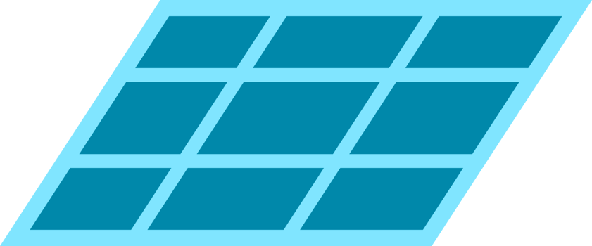 Blue solar cell or solar panel grid module sign png