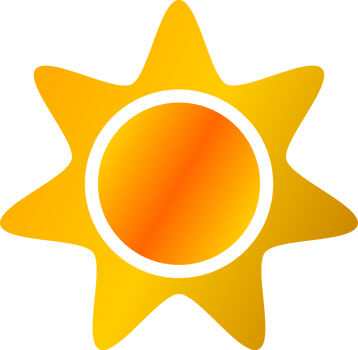 Yellow sun gradient icon png