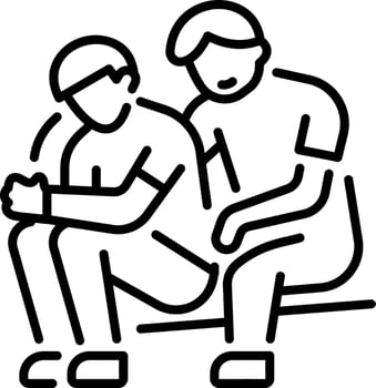 A linear style icon of assistance vector