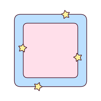 illustration on a paper card features a cute baby animal within a fun design frame border for a child's birthday invitation png
