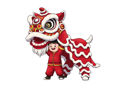 Adorable Child with a Traditional Chinese Lion Dance Costum A Celebration of Culture and Festivities png