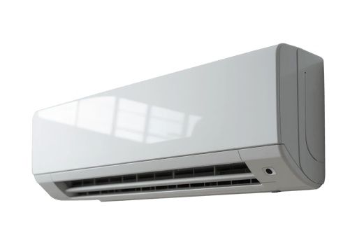 White Wall Mounted Air Conditioner Isolated on Transparent Background png