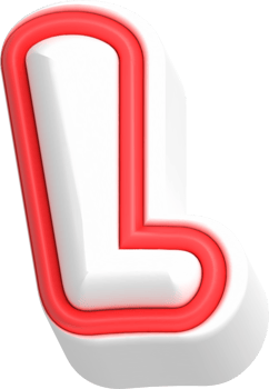 Letter L, Cartoon Cute 3D, Red Color Lettering png