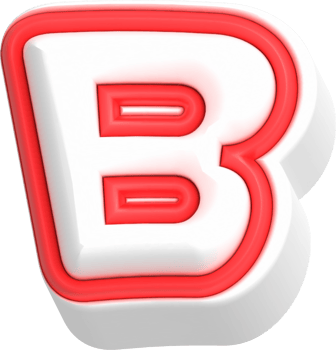 Letter B, Cartoon Cute 3D, Red Color Lettering png