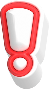 Exclamation mark, Cartoon Cute 3D, Red Color Lettering png